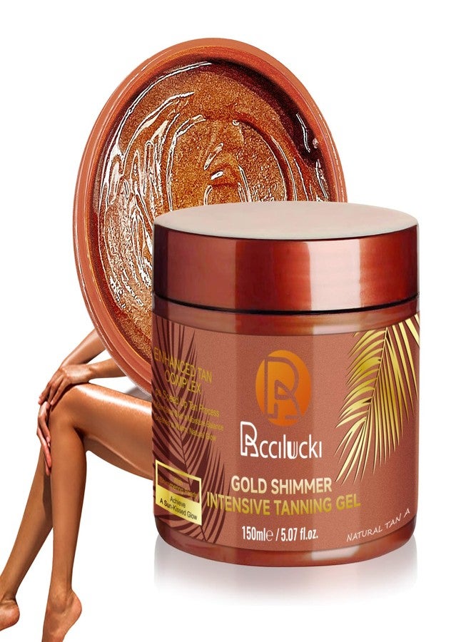 Rccilucki Golden Shimmer Tanning Gel-Browning Tan Accelerator-Hydrating Bronze Enhancer with Carrot & Coconut | Tanning Cream for Sun/Tanning Bed Use (5 Fl Oz) - Image 1